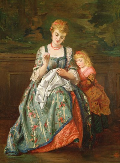 The Sewing Lesson by Edward Charles Barnes